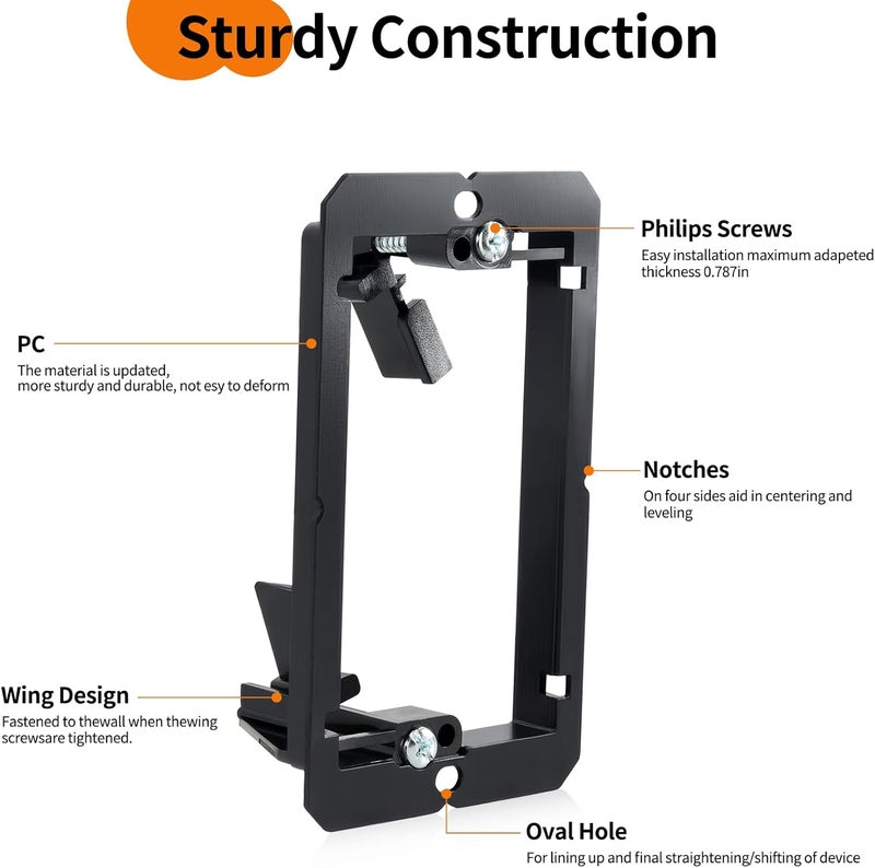 MadYiboshi 5 PCS Low Voltage Mounting Bracket, Ideal for Single Gang Wall Plate, HDMI, Telephone Wires, Network Cables, Coaxial and Speaker Cables, (Black) - Image 5